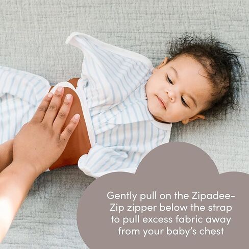 SleepingBaby Zipadee-Zip Snuggle Strap - Wearable Blanket Accessory for Transition Swaddle - Adjustable Baby Sleep Support - One Size, Grey in Saudi Arabia