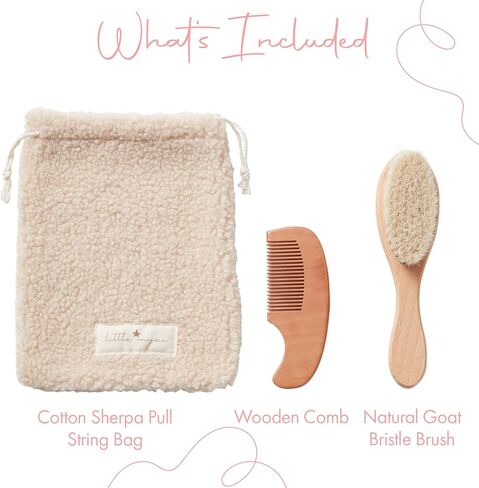 MYZI Baby Hair Brush Set – Soft Baby Brush Set for Newborns, Baby Comb and Brush Set Girl and Boy, Toddler Hair Brush and Toddler Comb - Baby Gift Set in Kuwait