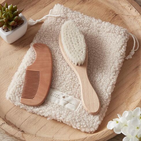 MYZI Baby Hair Brush Set – Soft Baby Brush Set for Newborns, Baby Comb and Brush Set Girl and Boy, Toddler Hair Brush and Toddler Comb - Baby Gift Set in Kuwait