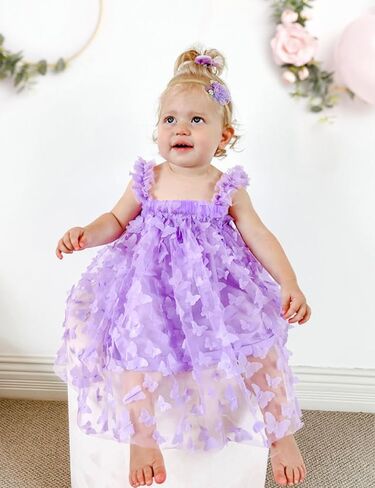 فستان توتو للفتيات الصغيرات من Qaoerde بدون أكمام وطبقات من التول لحفلات أعياد الميلاد مع عصابة رأس على شكل زهرة in Kuwait