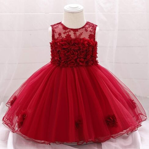 TUIJI 6M-6T Toddler Girl Tulle Sleeveless Bow Princess Party Wedding Pageant First Birthday Party Lace Dress in Saudi Arabia