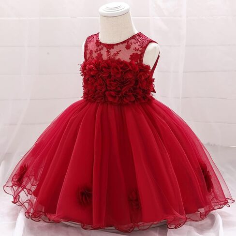 TUIJI 6M-6T Toddler Girl Tulle Sleeveless Bow Princess Party Wedding Pageant First Birthday Party Lace Dress in Saudi Arabia