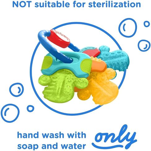 Nuby Ice Gel Teether Keys, 1 Pack Multicolor Keys on Blue Ring in Saudi Arabia