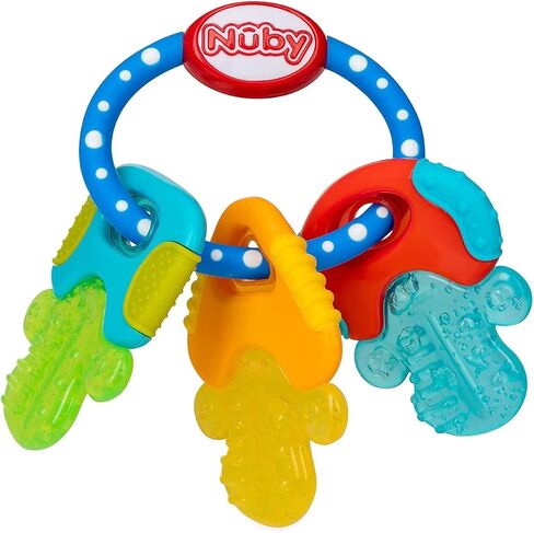 Nuby Ice Gel Teether Keys, 1 Pack Multicolor Keys on Blue Ring in Saudi Arabia