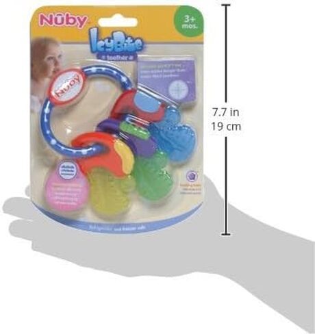 Nuby Ice Gel Teether Keys, 1 Pack Multicolor Keys on Blue Ring in Saudi Arabia