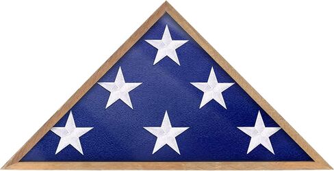 حافظة علم ريفي روبهوميلي، حافظة عرض العلم العسكري الخشبي الصلب لـ 9.5 × 5 علم الدفن الأمريكي المخضرم ، صندوق ظل بني ريفي لعلم مطوي وميدال in Kuwait