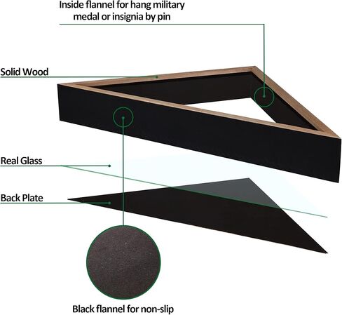 حافظة علم ريفي روبهوميلي، حافظة عرض العلم العسكري الخشبي الصلب لـ 9.5 × 5 علم الدفن الأمريكي المخضرم ، صندوق ظل بني ريفي لعلم مطوي وميدال in Kuwait