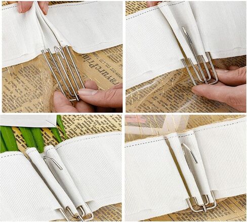 50pcs Curtain Drapery Pleat Hooks 4 Prongs Drapery Hooks Pinch Pleat Clips Hooks in Saudi Arabia