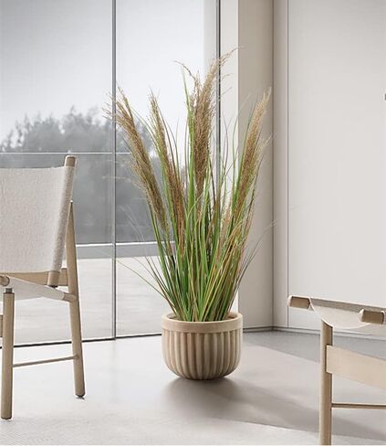 47" (4ft,1pack) Pampas Grass Potted Plants - Artificial Faux Plants Featuring Tall Grass, Fake Grass - Perfect Home Decor for Plant Room Decoration or As Floor Plants. in Saudi Arabia
