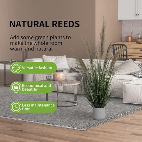 47" (4ft,1pack) Pampas Grass Potted Plants - Artificial Faux Plants Featuring Tall Grass, Fake Grass - Perfect Home Decor for Plant Room Decoration or As Floor Plants. in Saudi Arabia