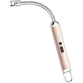 ARECTECH Electric Arc Candle Lighter Flameless Rechargeable USB Long Lighter with 360 Rotatable Bendable Neck for Candle Cooking BBQs Fireworks Gold in Kuwait