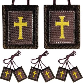 Scapulars Catholic,3 Pack Bulk Brown Scapular Of Our Lady Of Mount Carmel,Escapularios Catolicos Scapular Catholic Gift For Women Man,Mexican Catholic Decor Religious Statues Wall Cross Art Decoration in Kuwait