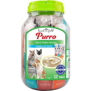 HIRAM'S Heart & Field PURRO Cat Treats, Grain-Free, Lickable, Squeezable Creamy Purée Cat Treat Topper, Taurine & Vitamins, 0.5 oz Tube, (52 Tubes) in Saudi Arabia
