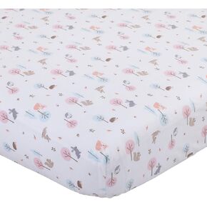 Carter's Colorful Modern Safari Animals Super Soft Mini Crib Fitted Sheet, Orange, Green, Blue, Grey