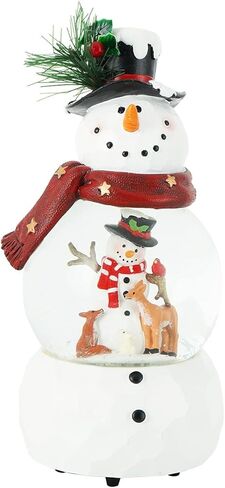 Snow Globe Christmas Water Globe Christmas Decoration Music Crystal Ball 100mm Snow Globes Santa Claus with Snowflakes in Kuwait