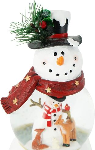 Snow Globe Christmas Water Globe Christmas Decoration Music Crystal Ball 100mm Snow Globes Santa Claus with Snowflakes in Kuwait