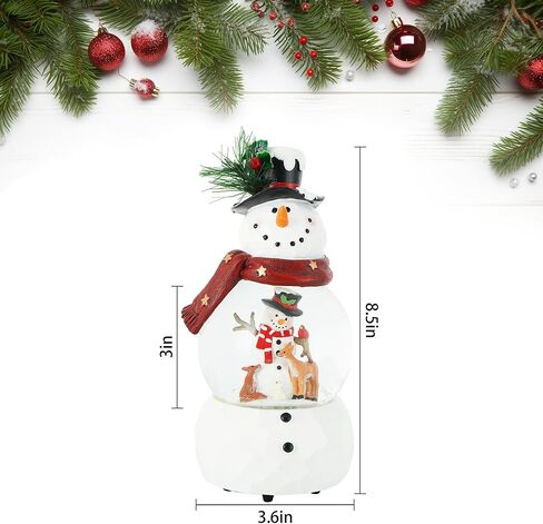 Snow Globe Christmas Water Globe Christmas Decoration Music Crystal Ball 100mm Snow Globes Santa Claus with Snowflakes in Kuwait