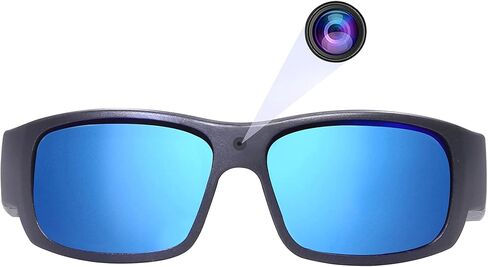 نظارات شمسية كاميرا OhO، HD 1080 32 جيجا نظارات شمسية رياضية مع كاميرا مدمجة بدقة 15 ميجابكسل وحماية من الأشعة فوق البنفسجية 400 وعدسة قابلة للتبديل in Kuwait