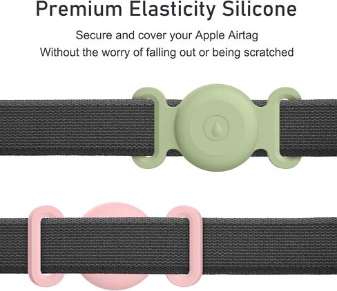 Airtag Dog Collar Holder for Apple Airtag Dog Tracker, 2 Pack GPS Tracking Accessories Anti-Lost Silicone Air Tag Holder Case for Pet Cat Dog Collars (Black+Black, Small) in Saudi Arabia