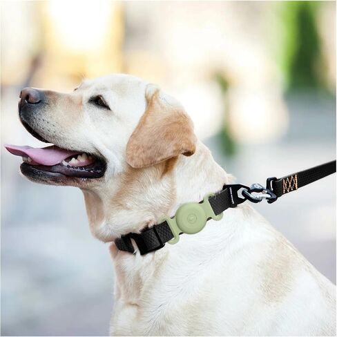 Airtag Dog Collar Holder for Apple Airtag Dog Tracker, 2 Pack GPS Tracking Accessories Anti-Lost Silicone Air Tag Holder Case for Pet Cat Dog Collars (Black+Black, Small) in Saudi Arabia