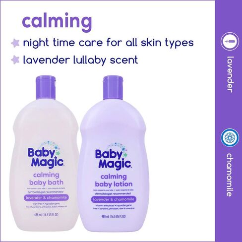 Baby Magic Calming Body Lotion, Lullaby Scent, Lavender & Chamomile, Lavender, 16.5 Fl.Oz in Kuwait