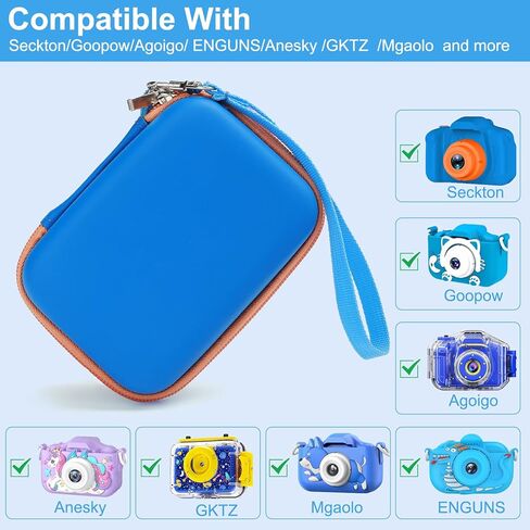 حافظة كاميرا TUNYINSH للأطفال لكاميرات الفيديو الرقمية Goopow/Seckton/YEEHAO/Desuccus/CIMELR/ENGUNS/HOOMOON/Agoigo للأطفال والأطفال، أفضل هدية لعيد الميلاد في عيد الميلاد (أزرق داكن) in Kuwait