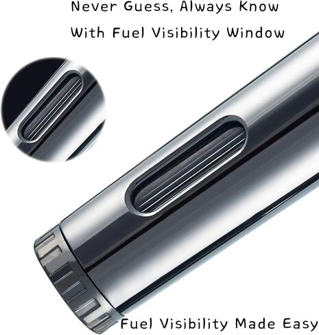 Pen Torch Lighter - Refillable Single Flame Butane Torch Lighter for Candle, & Cooking w/Adjustable Flame & Ignition Lock - Luxurious Handheld Camping Lighter & Gift Box by inZaynity - Black & Steel in Saudi Arabia