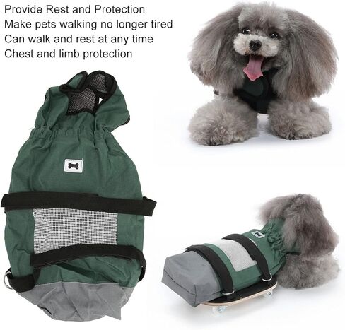 سكوتر مشي للكلاب من Pssopp، حقيبة سحب للحيوانات الأليفة مصنوعة من نسيج أكسفورد قابل للتنفس، كرسي متحرك ثابت للحيوانات الأليفة للكلاب الكبيرة في السن L (مناسب لوزن 6.5‑9 كجم/14.3‑19.8 رطل) in Kuwait