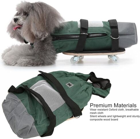 سكوتر مشي للكلاب من Pssopp، حقيبة سحب للحيوانات الأليفة مصنوعة من نسيج أكسفورد قابل للتنفس، كرسي متحرك ثابت للحيوانات الأليفة للكلاب الكبيرة في السن L (مناسب لوزن 6.5‑9 كجم/14.3‑19.8 رطل) in Kuwait