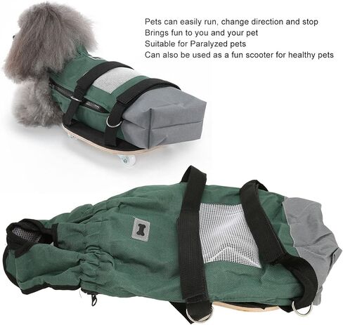 سكوتر مشي للكلاب من Pssopp، حقيبة سحب للحيوانات الأليفة مصنوعة من نسيج أكسفورد قابل للتنفس، كرسي متحرك ثابت للحيوانات الأليفة للكلاب الكبيرة في السن L (مناسب لوزن 6.5‑9 كجم/14.3‑19.8 رطل) in Kuwait