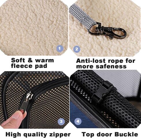 SMONT قفص حيوانات أليفة قابل للطي بجوانب ناعمة مقاس 21.6 × 15.7 × 11.8 بوصة للقطط والكلاب الصغيرة والأرانب مع مقصورتين، حامل سفر للحيوانات الأليفة في السيارة، بيت للحيوانات الأليفة داخلي وخارجي أسود in Kuwait