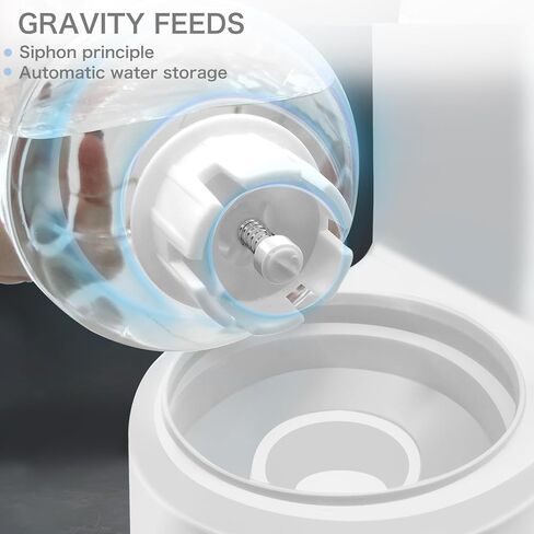 MEETSTARS Automatic Dog Cat Feeders Water Bowls Large Capacity 1 L with Food Container Large Capacity 2.2L,Indoor Portable Water Dispenser for Other Pets for Small Medium Pets (Grey) in Saudi Arabia