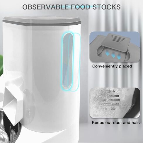 MEETSTARS Automatic Dog Cat Feeders Water Bowls Large Capacity 1 L with Food Container Large Capacity 2.2L,Indoor Portable Water Dispenser for Other Pets for Small Medium Pets (Grey) in Saudi Arabia