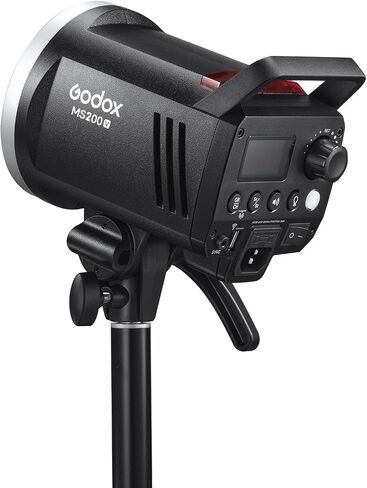 Godox MS200V LED Studio Flash 200W, LED Light 2.4G GN53 5600K CCT with LED Modeling Lamp Bowens Mount, Power Output Stability for Photographic Studio Portrait Shooting(MS200 Upgraded Version) in Saudi Arabia
