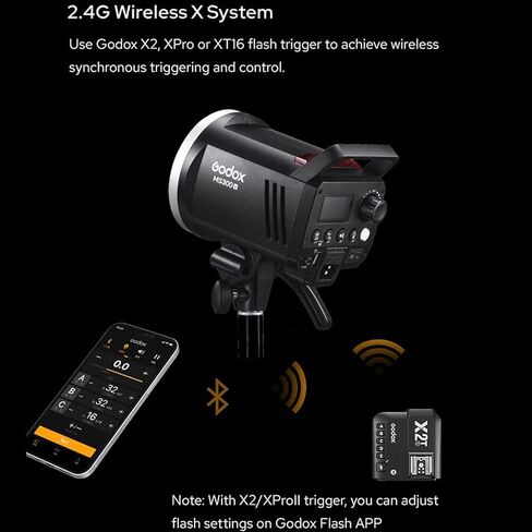 Godox MS200V LED Studio Flash 200W, LED Light 2.4G GN53 5600K CCT with LED Modeling Lamp Bowens Mount, Power Output Stability for Photographic Studio Portrait Shooting(MS200 Upgraded Version) in Saudi Arabia