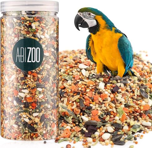 طعام الببغاء الطبيعي من أبيزو، مزيج من بذور الببغاء والخضار والفواكه والمكسرات، مزيج من حبيبات طعام الطيور، يعامل جرة لببغاء فينش، حمامة، كوكاتيل، ماكاو، كونور، طيور الحب، الطيور البرية للمغذيات الخارجية، الوجبات الخفيفة in Kuwait