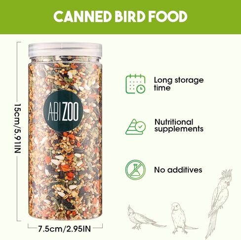 طعام الببغاء الطبيعي من أبيزو، مزيج من بذور الببغاء والخضار والفواكه والمكسرات، مزيج من حبيبات طعام الطيور، يعامل جرة لببغاء فينش، حمامة، كوكاتيل، ماكاو، كونور، طيور الحب، الطيور البرية للمغذيات الخارجية، الوجبات الخفيفة in Kuwait