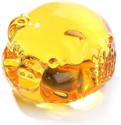 2inches K9 Crystal Pig Figurine Miniatures Glass Animal Pig Pet Miniature House Decoration Zodiac Crafts Cute Ornaments Kids Gifts (Black) in Saudi Arabia