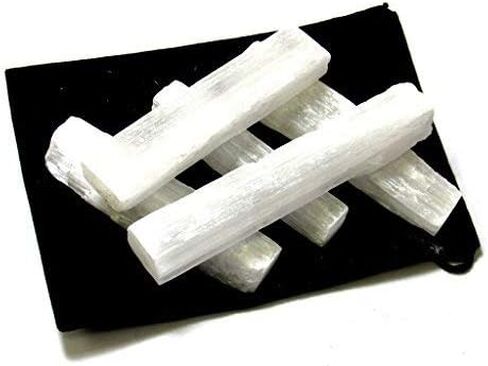 Zentron Natural Selenite Sticklets Bulk Raw Log Crystals (5 Sticks) in Saudi Arabia