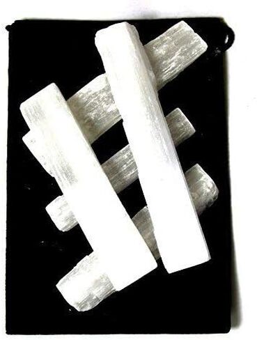 Zentron Natural Selenite Sticklets Bulk Raw Log Crystals (5 Sticks) in Saudi Arabia
