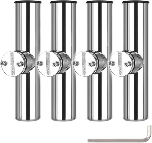 Amarine Made 4pcs Stainless Steel Fishing Rod Holder with Clamp on for Rails 7/8" to 1" in Saudi Arabia