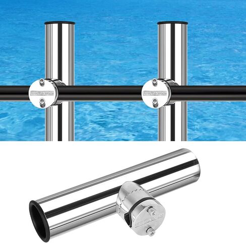 Amarine Made 4pcs Stainless Steel Fishing Rod Holder with Clamp on for Rails 7/8" to 1" in Saudi Arabia