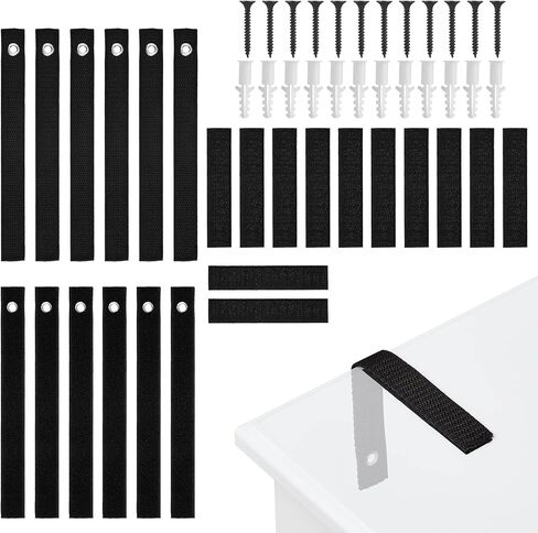 12 Sets Furniture Anchors, Furniture Wall Anchor Straps, Anti Tip Furniture and TV Safety Straps Furniture Wall Anchors for Baby Proofing Furniture Wall Straps for Home Dresser, Shelves, Bookcase in Saudi Arabia