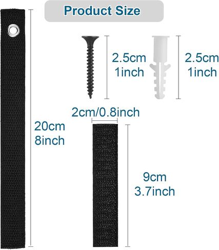 12 Sets Furniture Anchors, Furniture Wall Anchor Straps, Anti Tip Furniture and TV Safety Straps Furniture Wall Anchors for Baby Proofing Furniture Wall Straps for Home Dresser, Shelves, Bookcase in Saudi Arabia