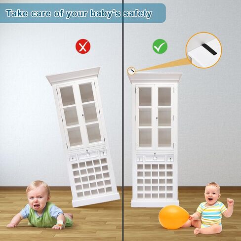 12 Sets Furniture Anchors, Furniture Wall Anchor Straps, Anti Tip Furniture and TV Safety Straps Furniture Wall Anchors for Baby Proofing Furniture Wall Straps for Home Dresser, Shelves, Bookcase in Saudi Arabia