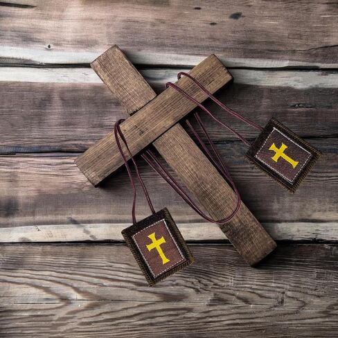 Scapulars Catholic,3 Pack Bulk Brown Scapular Of Our Lady Of Mount Carmel,Escapularios Catolicos Scapular Catholic Gift For Women Man,Mexican Catholic Decor Religious Statues Wall Cross Art Decoration in Kuwait