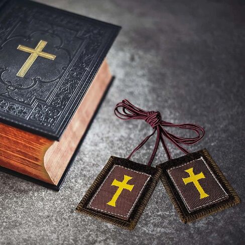 Scapulars Catholic,3 Pack Bulk Brown Scapular Of Our Lady Of Mount Carmel,Escapularios Catolicos Scapular Catholic Gift For Women Man,Mexican Catholic Decor Religious Statues Wall Cross Art Decoration in Kuwait