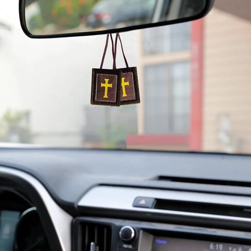 Scapulars Catholic,3 Pack Bulk Brown Scapular Of Our Lady Of Mount Carmel,Escapularios Catolicos Scapular Catholic Gift For Women Man,Mexican Catholic Decor Religious Statues Wall Cross Art Decoration in Kuwait