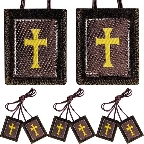 Scapulars Catholic,3 Pack Bulk Brown Scapular Of Our Lady Of Mount Carmel,Escapularios Catolicos Scapular Catholic Gift For Women Man,Mexican Catholic Decor Religious Statues Wall Cross Art Decoration in Kuwait