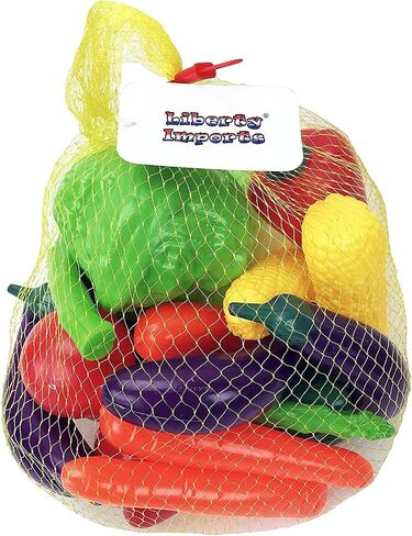 20 Pieces Play Vegetables Playset - Life-Sized Toy Food for Kids Kitchen, Healthy Farmer's Market Grocery Pretend Play Plastic Toy Set for Toddlers in Saudi Arabia